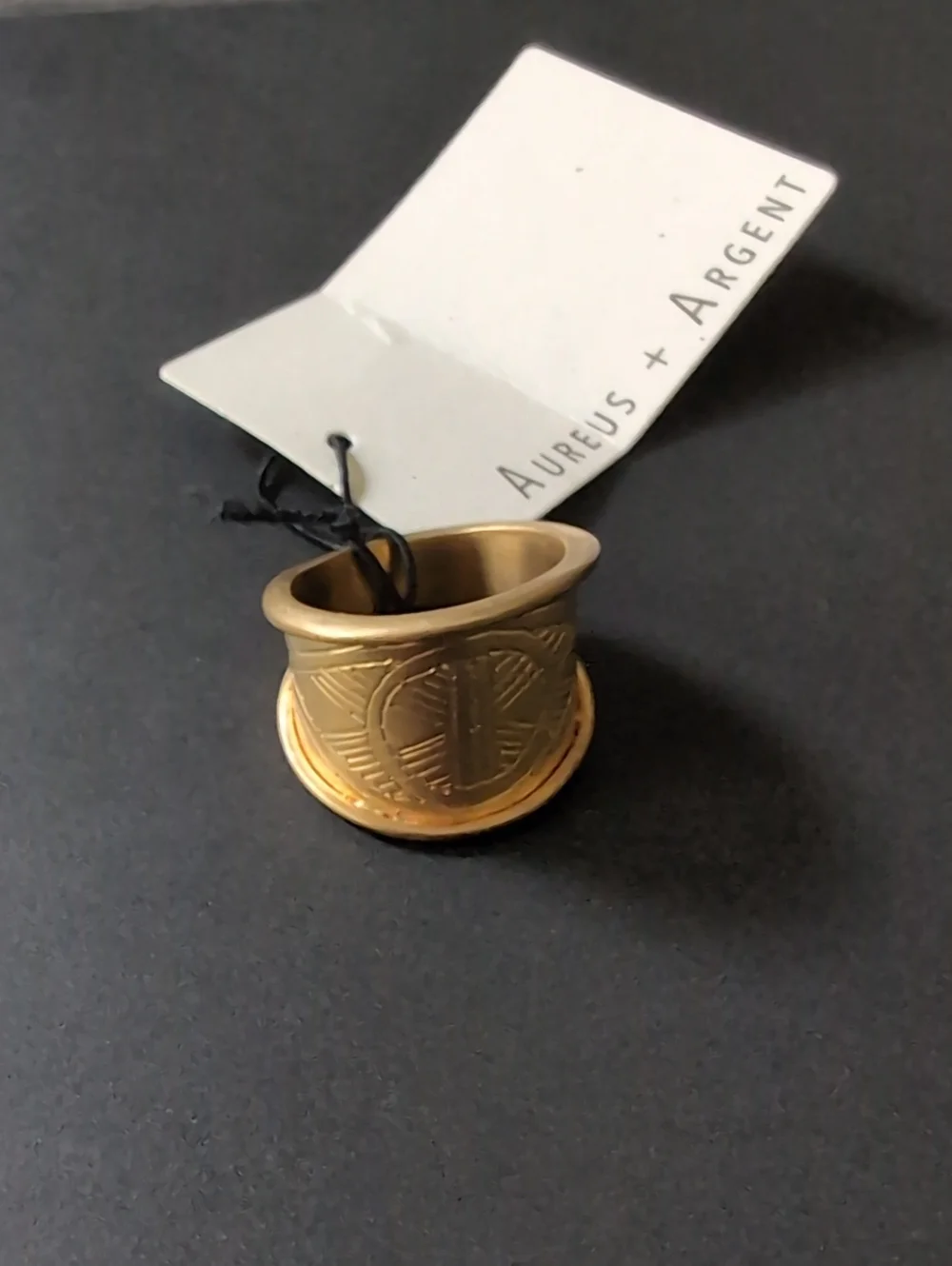 Asha Etched Ring Aureus + Argent - Size 6